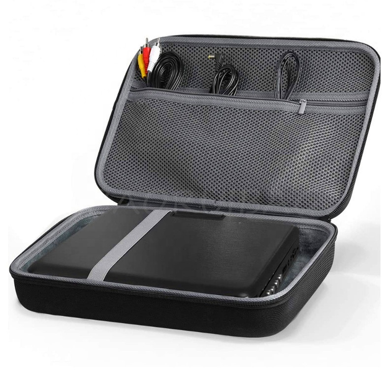 Hard Travel Case Bag Portable DVD Player Case with CD/DVD Wallet and Adjustable Shoulder