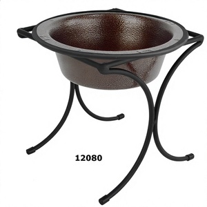Hot Selling Most Demanded Metal Black Iron <b>Stand</b> Pet <b>Dog</b> Feeder with Hammered Bowl - Product Image 1