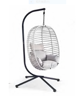 Usine de meubles de patio de jardin extérieur tissage à la main Pe rotin chaise à oeufs suspendue de haute qualité