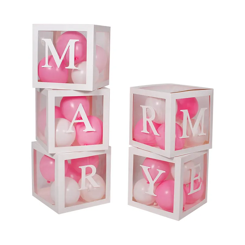 큐브 투명 선물 상자 결혼식 파티 장식 결혼 상자 테이블 장식 웨딩 파티 이벤트 DIY 장식 용품