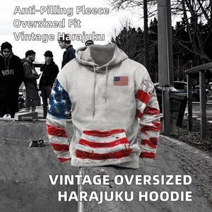 <b>Dropshipping</b> Winter Oversized Solid Digital Anti-Pilling Fleece Polyester/Cotton Hooded Sweatshirts Men Fashionable Vintage - Product Image 2