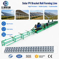 Machine de formage à froid automatique pour supports de panneaux solaires, ligne de formage à froid de supports photovoltaïques à commande PLC pour la fabrication de bâtiments