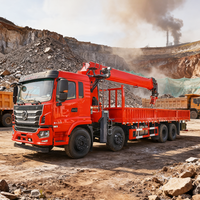 Grue hydraulique à bras droit montée sur camion de 8, 12 et 14 tonnes, DFAC 10 roues, moteur et boîte de vitesses montés en hauteur, à vendre
