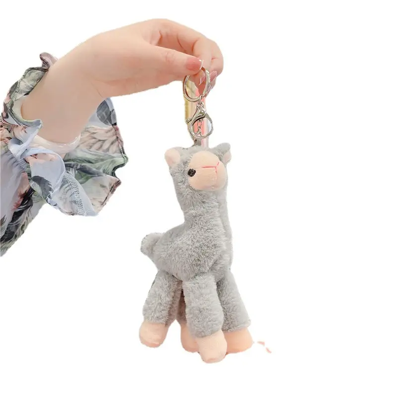 Chaveiro de pelúcia para crianças, alpaca de pelúcia de brinquedo macio e fofa, chaveiro personalizado para crianças e meninos, novidade Kawaii