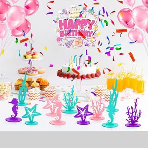 24 pièces de décoration de fête sirène en feutre DIY, centre de table <span class=keywords><strong>sous</strong></span>-marin, décorations pour fête sur le thème de <span class=keywords><strong>l</strong></span>'océan - Product Image 3