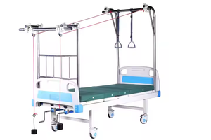 Cama de hospital manual certificada ISO con función de vibración doble o triple de tracción ortopédica de energía multicinética - Product Image 3