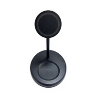 Support de charge magnétique sans fil 2-en-1 à bras flexible 15W, chargeur de téléphone réglable pour téléphone et écouteurs, idéal pour la maison, le bureau et les appels vidéo