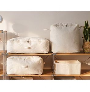 High Quality Eco-Friendly Lightweight Fabric Home <b>Storage</b> <b>Basket</b> Durable <b>Large</b> Capacity Set 4 Bedroom Wardrobe Quilt <b>Storage</b> Bag - Product Image 2