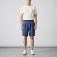 Shorts pour hommes personnalisés style urbain, taille mi-haute, avec cordon élastique, respirants, effet délavé, couleur unie, décontractés, d'été, avec poches