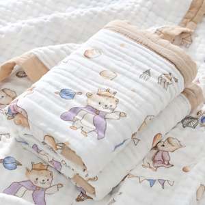 Couverture d'emmaillotage en mousseline de coton 100% pour bébé, 4 couches, fabriquée en Chine - Product Image 5