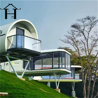 Capsule spatiale préfabriquée sur mesure, maison conteneur moderne, cabane modulaire portable, pod de glamping avec cuisine et chambre pour complexe hôtelier
