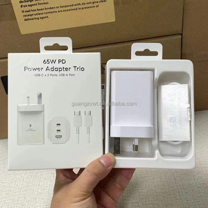 Chargeur USB-C PD 65W ultra-rapide à 3 ports avec adaptateur prise UK et protections OTP/OVP/OCP pour les modèles de téléphones Samsung S24 S25 S26 Ultra <span class=keywords><strong>Trio</strong></span> - Product Image 3