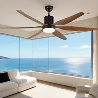 Ventilateur de plafond moderne à 6 pales de 54 pouces, à moteur DC à faible bruit et à économie d'énergie, avec télécommande, en métal, pour salon, vente chaude