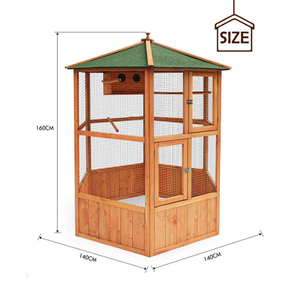 Modern stil ahşap açık bahçe kuş kafesi-büyük altıgen tasarım güvercin ve papağan Hutch Coop evcil hayvanlar için kutu ambalaj ile - Product Image 1