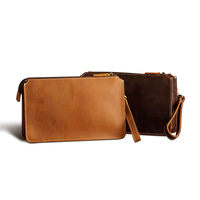 Pochette Homme en Cuir Pleine Fleur de Luxe, Sac à Main en Cuir Véritable, Portefeuille d'Affaires, Fournisseur en Gros Personnalisé OEM ODM