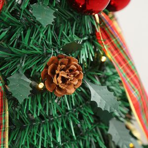 Nouvelle décoration de Noël en PVC pour la maison, préinstallée avec des lumières, arbre de Noël artificiel pliable et rétractable sur pied - Product Image 2