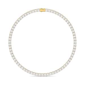 Collar de tenis con diamantes cultivados en laboratorio de corte princesa en oro, joyería fina elegante y de lujo certificada, clásico brillante para mujer - Product Image 5