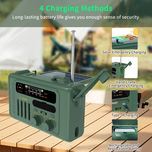Multifunktion ales tragbares Nothandkurbel-Solar radio mit Taschenlampe Noaa Wetter radio für Lampen-Camping im Freien - Product Image 2