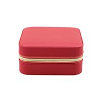 Hot Stamp Travel logo Cuero Pr Embalaje Sp01167 Cremallera Almacenamiento Nekles Regalo Mini Cherry Joyero con Rose Red