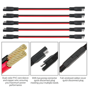Câble d'extension SAE 12AWG 12 pouces 2 broches Connecteur rapide SAE Déconnexion Double prise <span class=keywords><strong>Hean</strong></span> Câble pour voiture VR Batterie Panneau solaire - Product Image 4