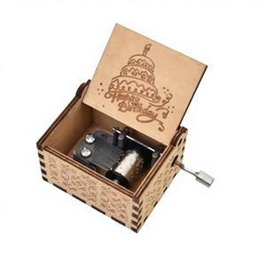 Caja de Música de Madera con Manivela, Minimalista y Moderna, con Grabado y Pintura Creativa, Música de Feliz Cumpleaños de 30 Segundos, Ideal para Exhibición en Puestos - Product Image 4