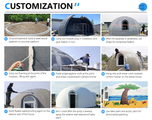 Cúpula Módulo circular Casa <span class=keywords><strong>prefabricada</strong></span> de burbujas Cúpula <span class=keywords><strong>prefabricada</strong></span> Cabaña Lodge Casa de bungaló - Product Image 3