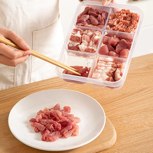 Transparent 2/3/4/6 Grids <b>Storage</b> <b>Box</b> Refrigerator Large Capacity Container <b>Storage</b> <b>Box</b> Frozen Meat Compartment Food <b>Kitchen</b> - Product Image 4