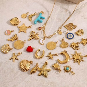Custom Designer <b>Gold</b> Plated 316L Stainless Steel Jewelry Pendants & <b>Charms</b> for <b>Bracelet</b> Making DIY - Product Image 4