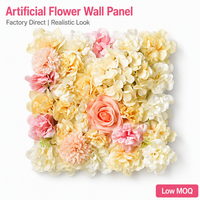 Panneau mural de fleurs artificielles multicolores avec roses, hortensias et dahlias pour toile de fond de mariage, vitrine de magasin, décoration d'événements et de maison