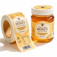 Étiquettes personnalisées pour pots de miel, autocollants adhésifs, logo, vinyle imperméable, emballage liquide avec impression d'étiquettes alimentaires en feuille d'or