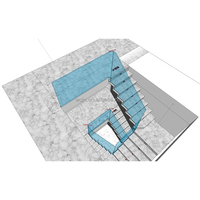 Design moderne et durable Escalier intérieur en bois galvanisé en acier Escalier de villa décoratif à double lisse Escalier droit