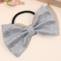 Pita Rambut Berkilau Berhiaskan Rhinestone untuk Pertunjukan Cheerleading dengan Ikat Rambut Elastis, Penjepit Rambut Kuncir Kuda untuk Anak Perempuan, Aksesoris Rambut