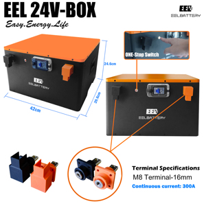 EEL Pre-assembled <b>24V</b> 8S1P <b>Battery</b> Pack Built-in CATL 280Ah Grade Cells 200A BMS 250A Breaker Stackable for Solar 51.2V 280Ah 24 - Product Image 3