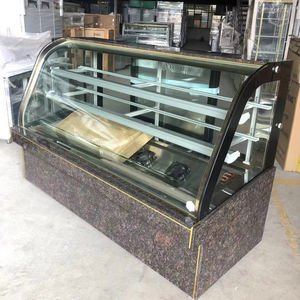 Pastel puerta <span class=keywords><strong>de</strong></span> vidrio confitería usada escaparate refrigerado refrigerador expositor cajas enfriadoras refrigerador congelador para la <span class=keywords><strong>venta</strong></span> - Product Image 1