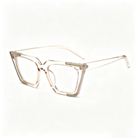 Lunettes anti-lumière bleue carrées géométriques rétro SM22026 - Monture légère en PC avec verres en résine transparente pour hommes et femmes (6 couleurs)