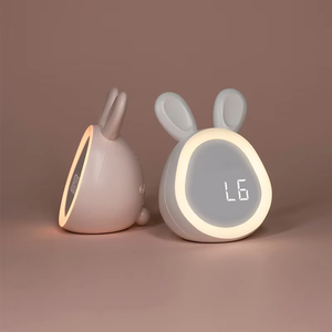 Phim Hoạt Hình Vòng Thỏ LED Đồng Hồ Báo Thức Đèn Thiết Kế Hiện Đại Ấm Trắng Phát Ra Thông Minh Mini Ánh Sáng Ban Đêm Cho Sinh Viên Và Trẻ Em - Product Image 4