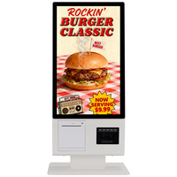 Terminal de commande interactif mural tactile 23,8''/27 pouces, borne de paiement libre-service sur pied, système de point de vente (PDV)
