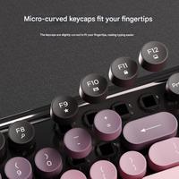 Keyboard Membran Nirkabel New Gradient V96 Frost Green/Jelly Bean/Blackberry Punk dengan Nuansa Mekanik, Set Keyboard dan Mouse Senyap
