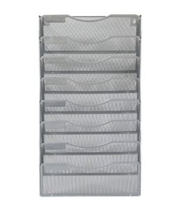 Metal 8 Pockets Mesh Hanging Wall <b>File</b> Holder Organizer Wall Mounted Paper Magazine Rack - Product Image 5
