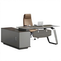 Bureau moderne en forme de L, table d'ordinateur de luxe, bureau de direction en bois, ensemble de bureaux de direction avec tiroirs, personnalisation de meubles
