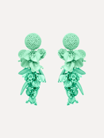 Anting-anting gantung bunga 3D manik-manik buatan tangan, anting-anting bunga akrilik warna-warni untuk wanita, gaya boho liburan