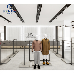 Décoration de boutique de vêtements haut de gamme, design d'intérieur de magasin de vêtements, séchoir à vêtements mural personnalisé - Product Image 3
