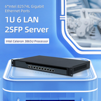 Mini PC Industriel Intel Celeron 3865U avec 6 Ports Ethernet Gigabit, 2 Ports SFP, Pare-feu et Serveur Routeur Micro Soft sous Ubuntu LINUX