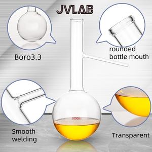 Frasco de Destilación de Vidrio Borosilicato, Fondo Redondo, Grueso, con Ramas Cortas y Largas, para Laboratorio, <span class=keywords><strong>Química</strong></span> Orgánica, Extracción de Aceites Esenciales - Product Image 4