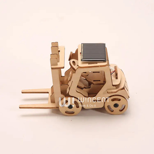 <span class=keywords><strong>Puzzle</strong></span> in Legno di Carrello Elevatore, <span class=keywords><strong>Auto</strong></span> Giocattolo in Miniatura a Energia Solare - Product Image 3
