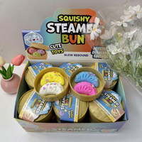 Großhandel Displaybox Squishy Gedämpftes Knödel-Spielzeug Langsam Aufsteigendes Stress-Party-Spielzeug Farbperlen Fidget Sensorisches Spielzeug mit Dampfgarer