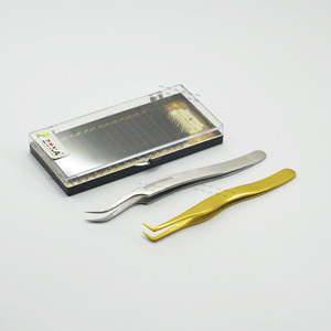 Poignée ergonomique Pince à épiler professionnelle pour extension de cils avec bout pointu Emballage personnalisé en acier inoxydable japonais durable - Product Image 2