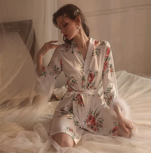 Ensemble de pyjama deux pièces confortable pour femme, couleur unie, printemps, personnalisable, col en V, fermeture à cordon, manches longues, respirant - Product Image 3