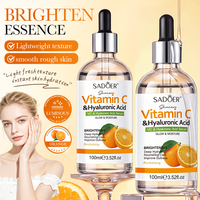 SADOER Sérum Visage à la Vitamine C et à l'Acide Hyaluronique pour Estomper les Taches Brunes, Éclaircir le Teint, Minimiser les Pores et Réduire les Rides