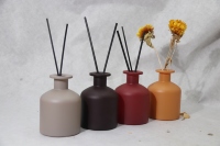 Bouteille diffuseur de parfum 200 ml vide en forme de fiole conique, flacon diffuseur d'arômes en verre pour la maison avec bâtonnets en fibres épaisses